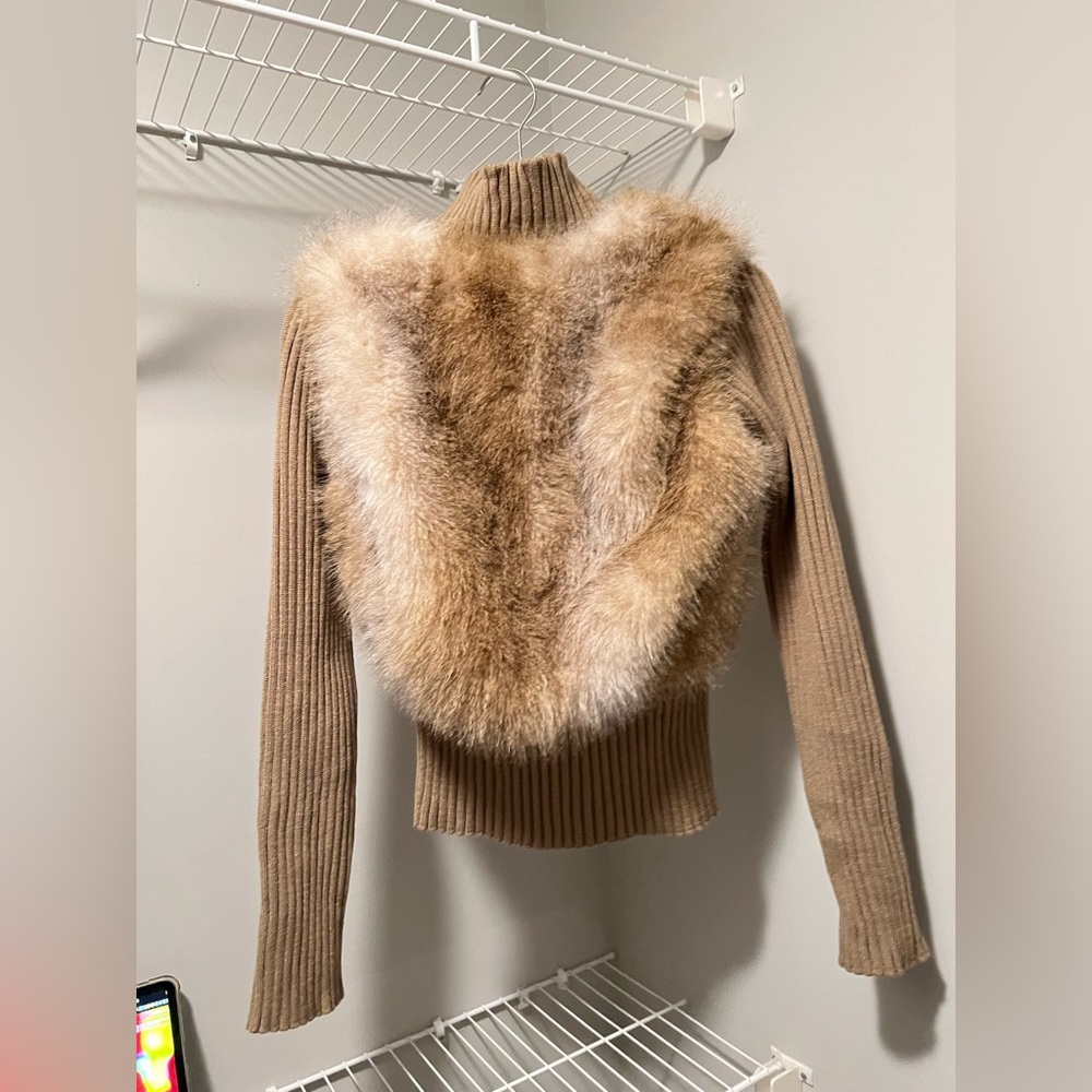 Faux Fur Brown Sweater